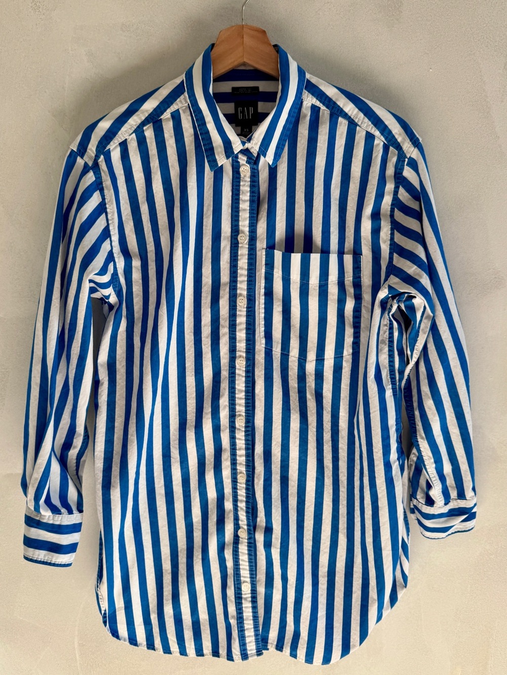 GAP - White and Bright Blue Stripe Weekend Tunic - XS